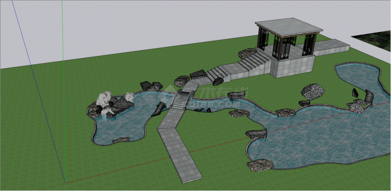湿地城市生态公园su模型-图二