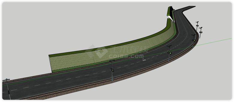 高速公路道路边坡挡土墙su模型-图二