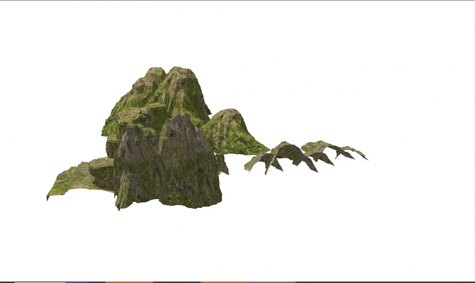 带有绿色植物的雄伟的山脉山体 su模型_图1
