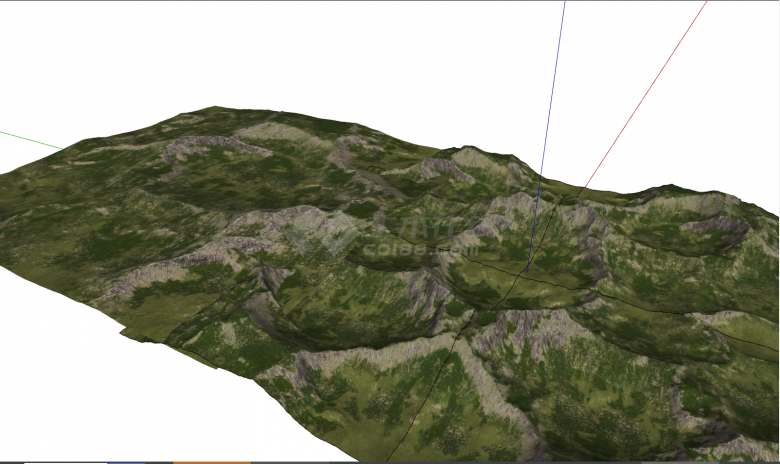 低矮的连绵的山脉地形 su模型-图二