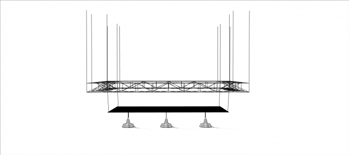 工业风超简洁吊顶天花板吊灯su模型_图1