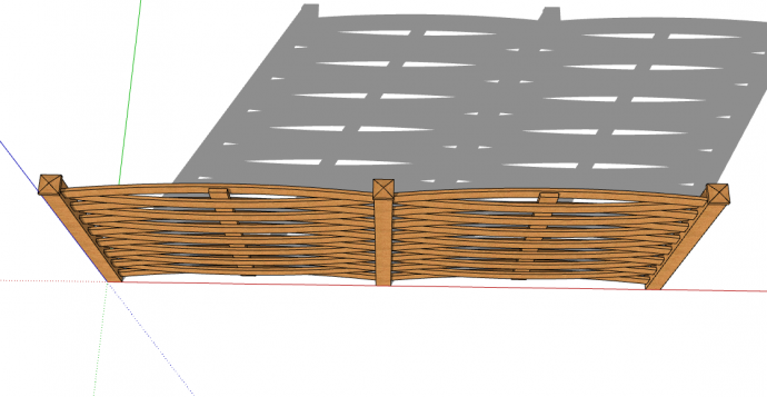 竹制编制的篱笆栅栏su模型_图1
