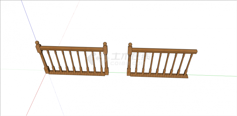 实心木制篱笆栅栏su模型-图二