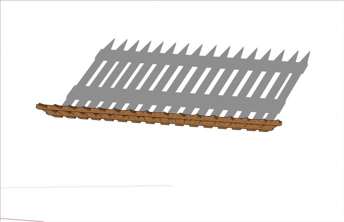 现代木制拼接篱笆栅栏SU模型_图1