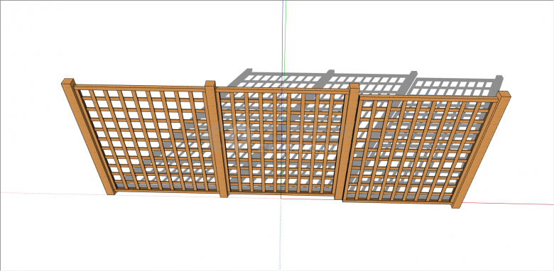 正方形中空篱笆栅栏su模型-图二