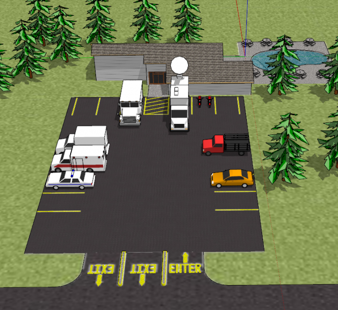小型停车场公共卫生间一体su模型_图1