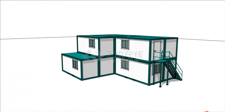 工地办公休息活动板房的SU模型-图一