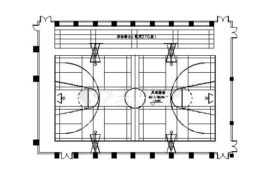 风雨操场室内运动场CAD图-图一