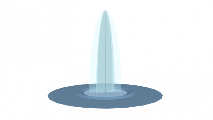 大型蓝色圆形喷泉su模型_图1