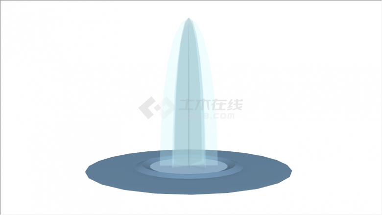 大型蓝色圆形喷泉su模型-图一