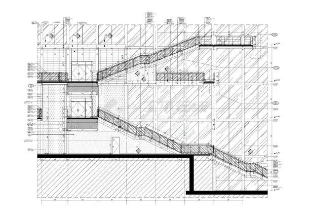 某某建筑主楼梯及平台结构平面图CAD图-图二