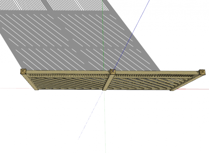 斜纹木质的篱笆栅栏su模型_图1