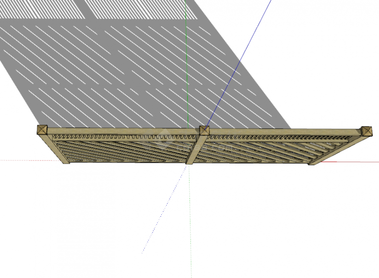 斜纹木质的篱笆栅栏su模型-图一