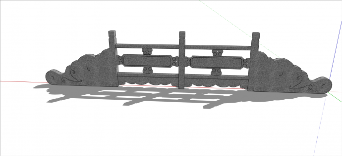 中式经典常用石栏杆su模型_图1
