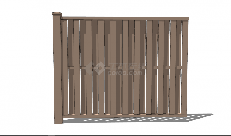 木板紧凑式篱笆栅栏su模型-图一