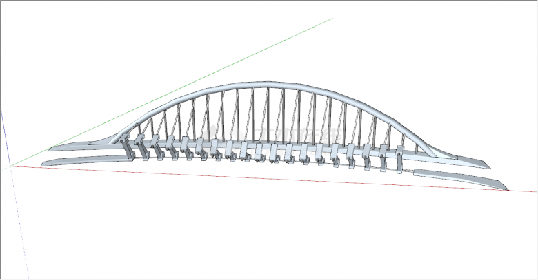 现代工业风大型景观桥su模型-图二