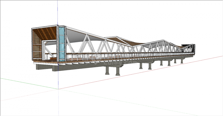 大型现代高速路景观桥su模型-图一