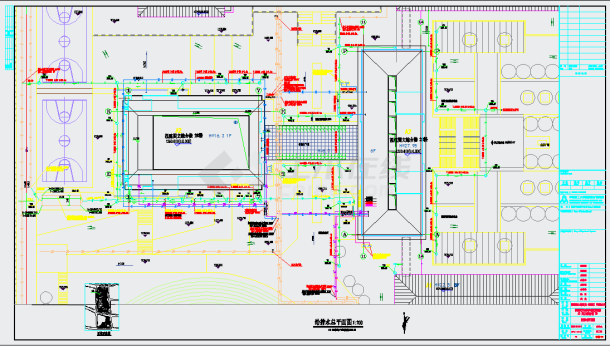 某地京师贵阳实验学校图文楼给排水CAD图纸-图一