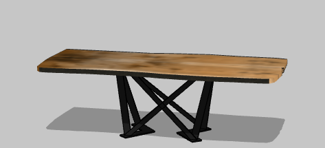 木制不规则现代办公室桌子 su模型-图一