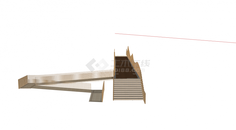 壮观护栏景观桥su模型-图二