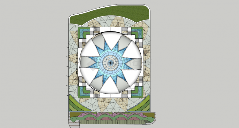 圆形单个体育馆建筑su模型-图一