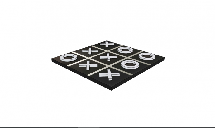 黑色的方形的带有符号标识的装饰品su模型_图1