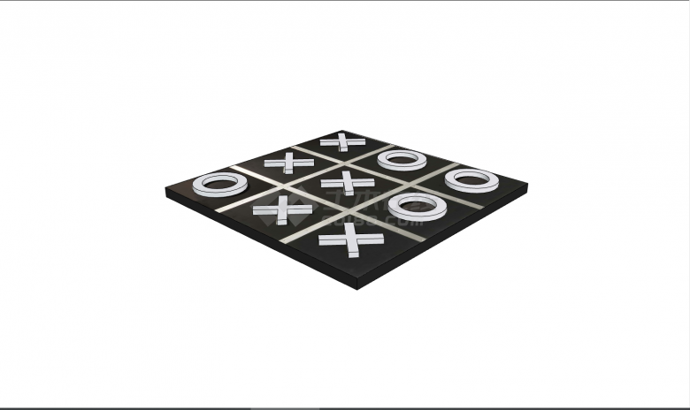 黑色的方形的带有符号标识的装饰品su模型-图一