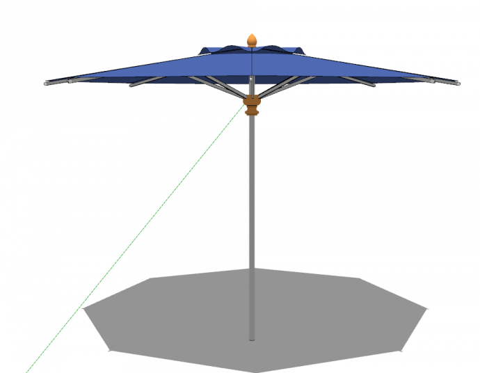 现代蓝色可折叠遮阳伞su模型_图1