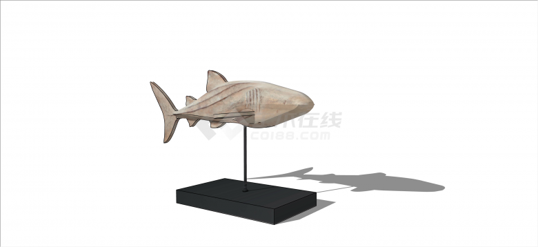 现代鲨鱼su模型摆件装饰品-图二