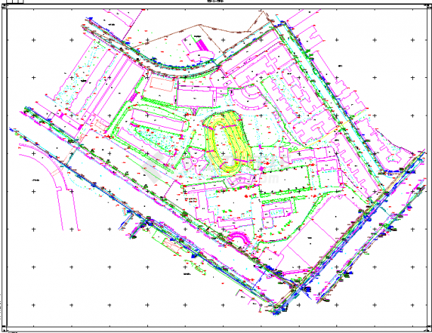 某地区大型人民医院建筑设计方案CAD图纸-图一