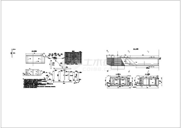 某市鸿福桥2×125m钢管砼拱桥主桥边墩帽梁CAD节点构造图-图一