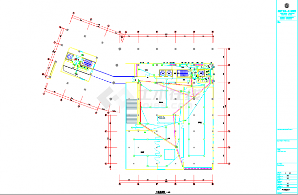 某地高层办公科研建筑给排水消防系统-弱电CAD图纸-图一