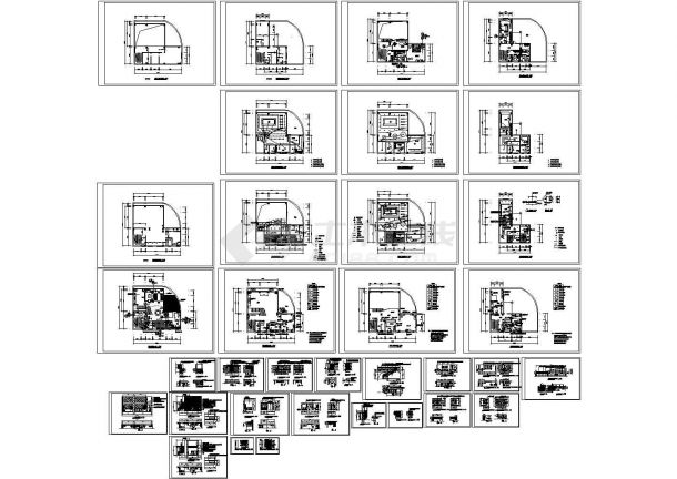 某3层现代风格别墅详细CAD装修施工图-图一