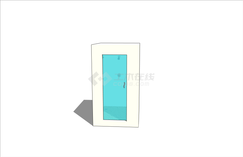 方形简约置物柜卫浴su模型-图二