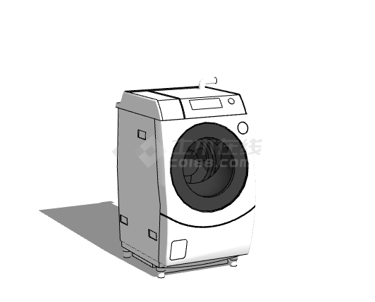 白色现代洗衣机卫浴 su模型-图一