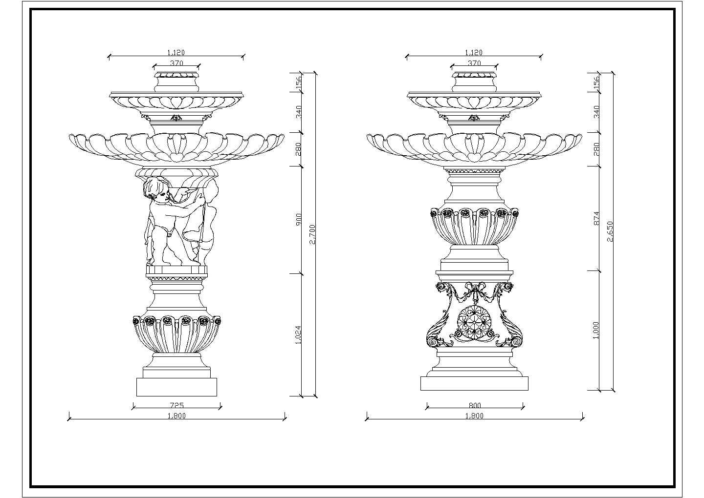 某喷泉CAD详细完整节点施工图