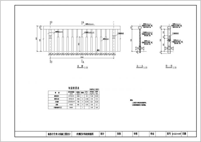 某生米大桥图纸75+2X228+75钢管拱扶手CAD大样详细构造图_图1