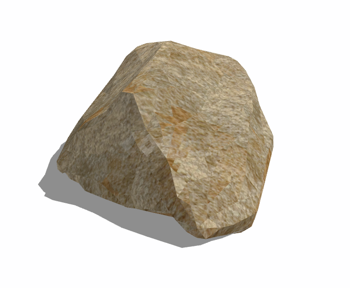 低矮黄色现代假山置石 su模型-图二