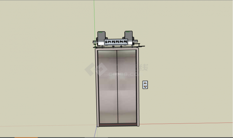 一款双向开门的电梯 su模型-图二