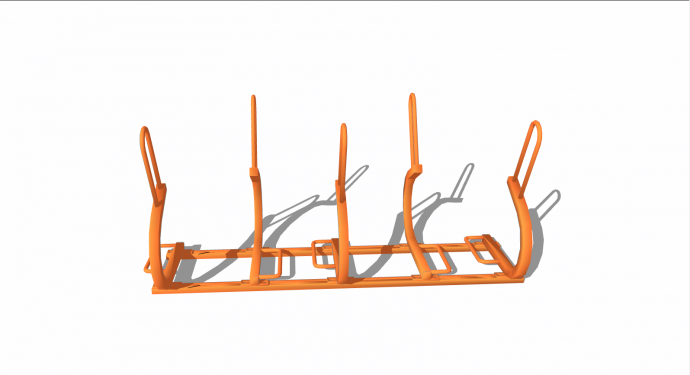 橘色小型自行车停车架 su模型_图1