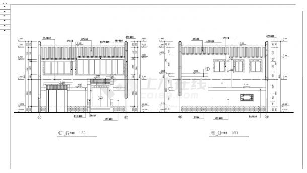 现代式四合院建筑CAD图.dwg-图二