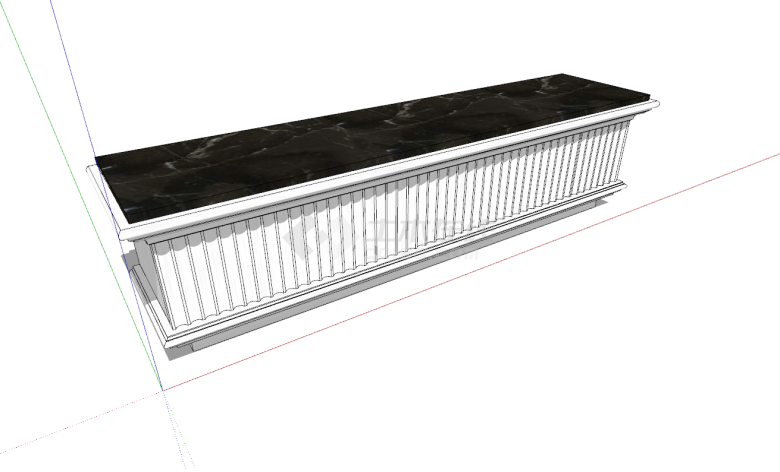 白色顶面石质板电视柜su模型-图一