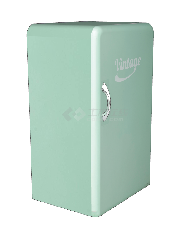 青绿色简易的单门冰箱su模型-图二