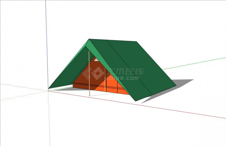 简约三角形现代风格帐篷su模型-图一