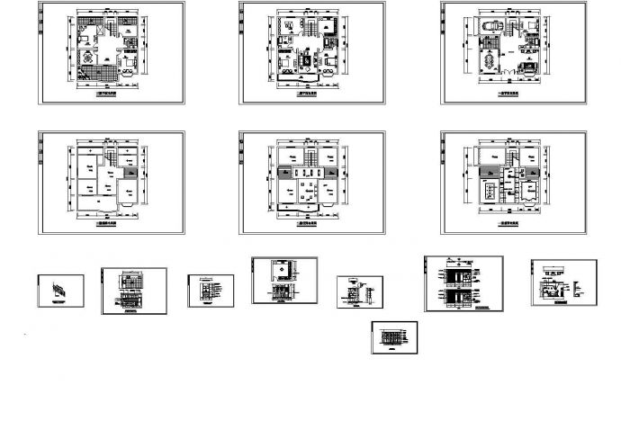 某3层别墅装修设计详细CAD图_图1