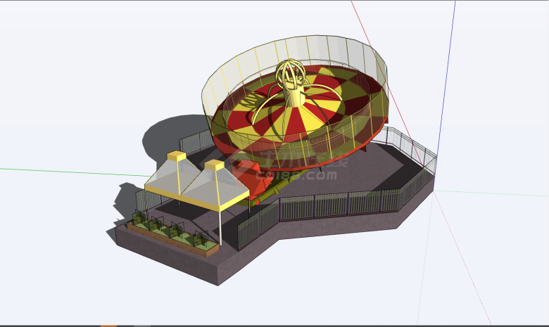 彩色圆型儿童游乐设施su模型-图一