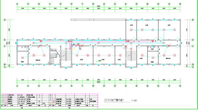 某地多层办公楼电网CAD图纸_图1