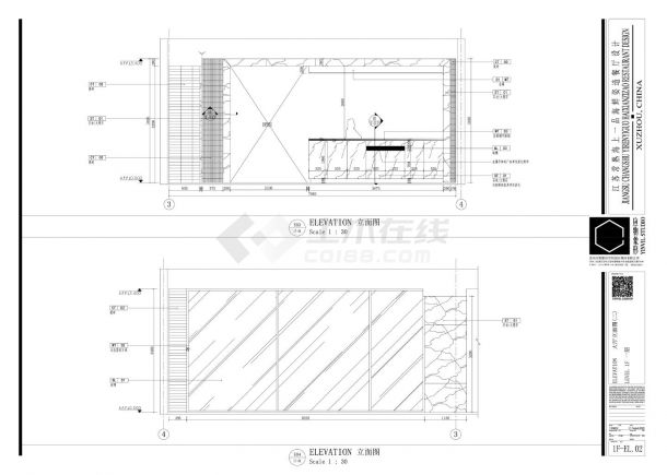 海鲜姿造餐厅02一二层包厢立面CAD图.dwg-图一