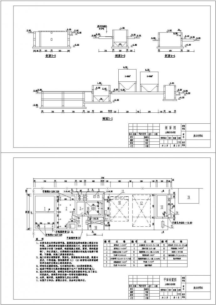 苏州某电路板厂废水处理CAD图纸_图1