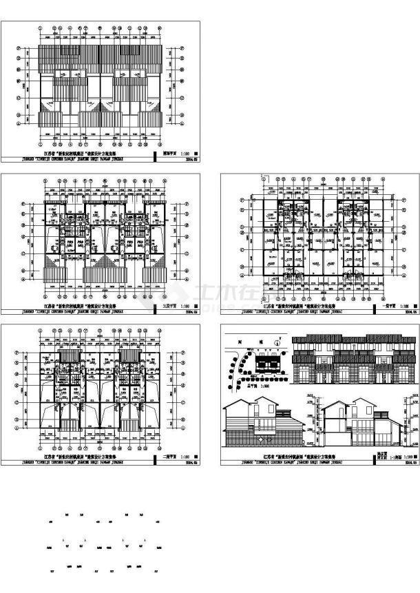 镇江市规划设计研究院建筑结构施工cad图，共五张-图一